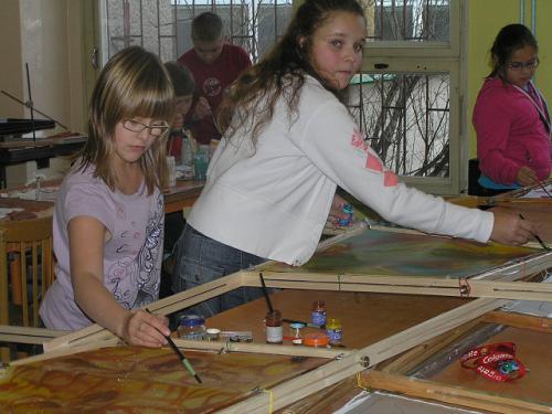 Malování šátků pro vánoční trh - V.A